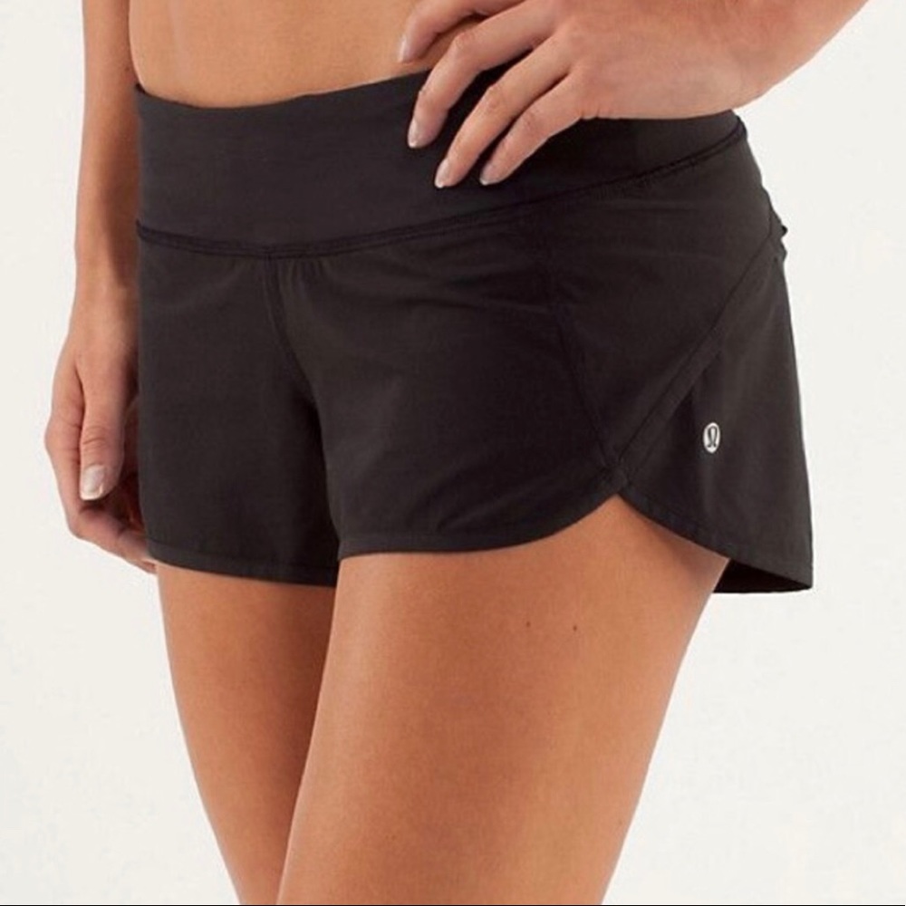 Black lululemon running shorts